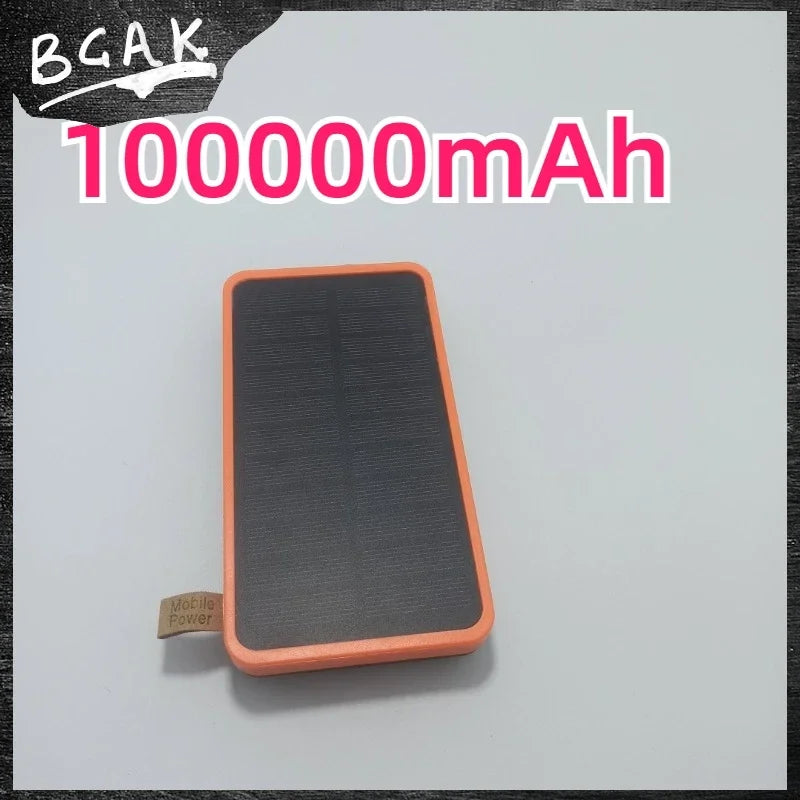 Universal BCAK 200000mah Cross Border Hot Selling Solar Power Banks Wholesale Large Capacity  Waterproof Mobile Power Supply Out