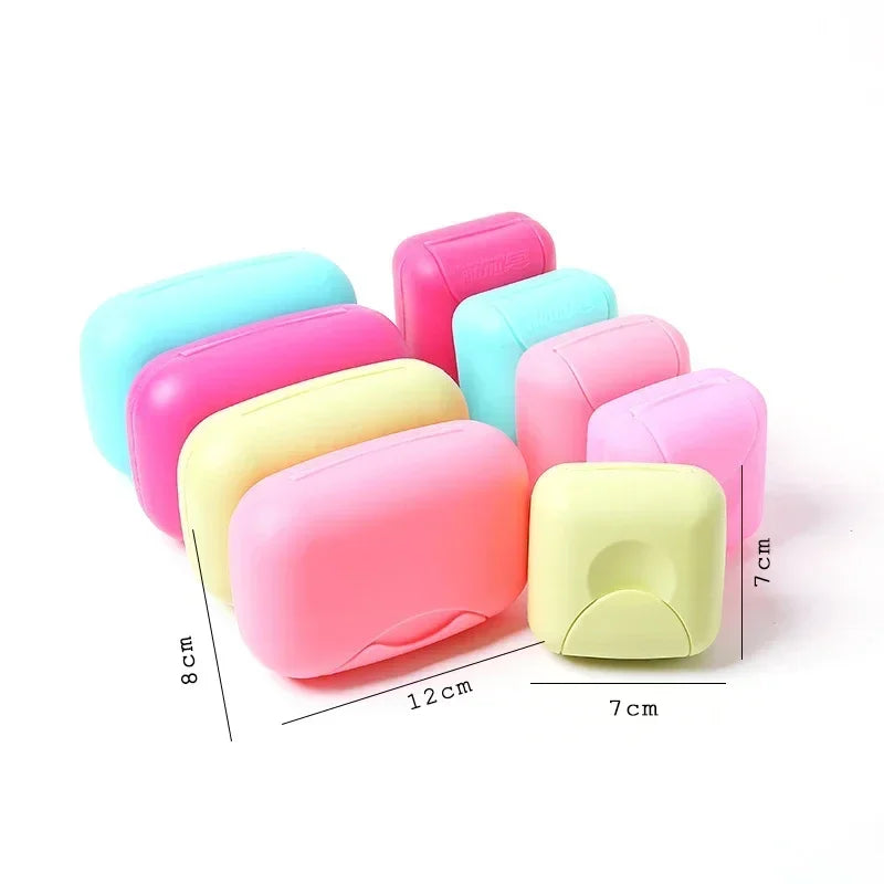 1Pcs Big/small Candy Color Portable Soap Dish Box Case Bath Bowl Plate Case Home Shower Travel Hiking Holder Container Soap Box