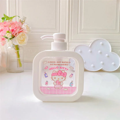 New Sanrio Hello Kitty Portable Bath Bottle Cartoon Travel Shampoo Shower Milk Sub-Bottle Lotion Dormitory Press Storage Bottle