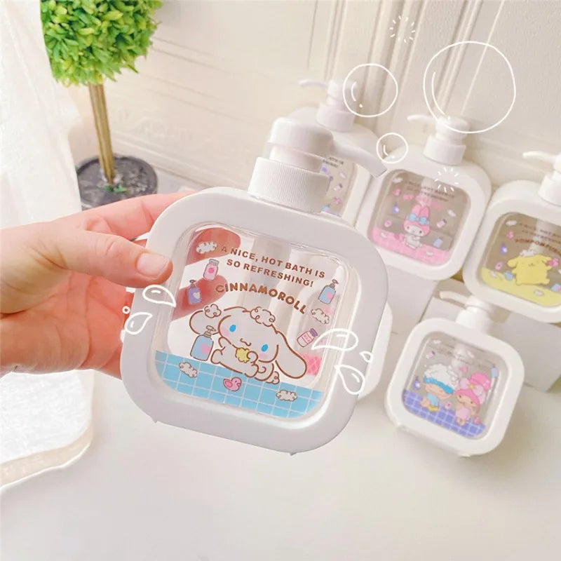 New Sanrio Hello Kitty Portable Bath Bottle Cartoon Travel Shampoo Shower Milk Sub-Bottle Lotion Dormitory Press Storage Bottle