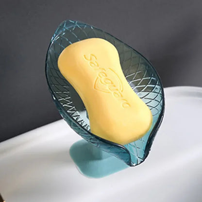 Soap Dish Leaf Soap Box Drain Soap Holder Bathroom Shower Soap Holder Dish Storage Plate Tray Bathroom Supplies Soap Container