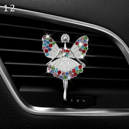 Bling Diamond Car Air Freshener Outlet Perfume Clip Girls High Heel Flower Fragrance Diffuser Interior Car Accessories Xmas Gift