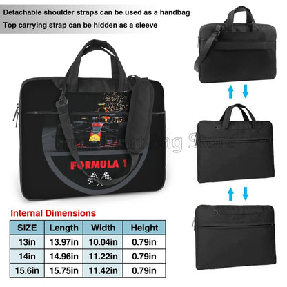 F1 Car Racing Print Laptop Carrying Bag Case Notebook Ultrabook Bag Tablet Cover with Shoulder Strap Handle Fits 13/14/15.6 Inch