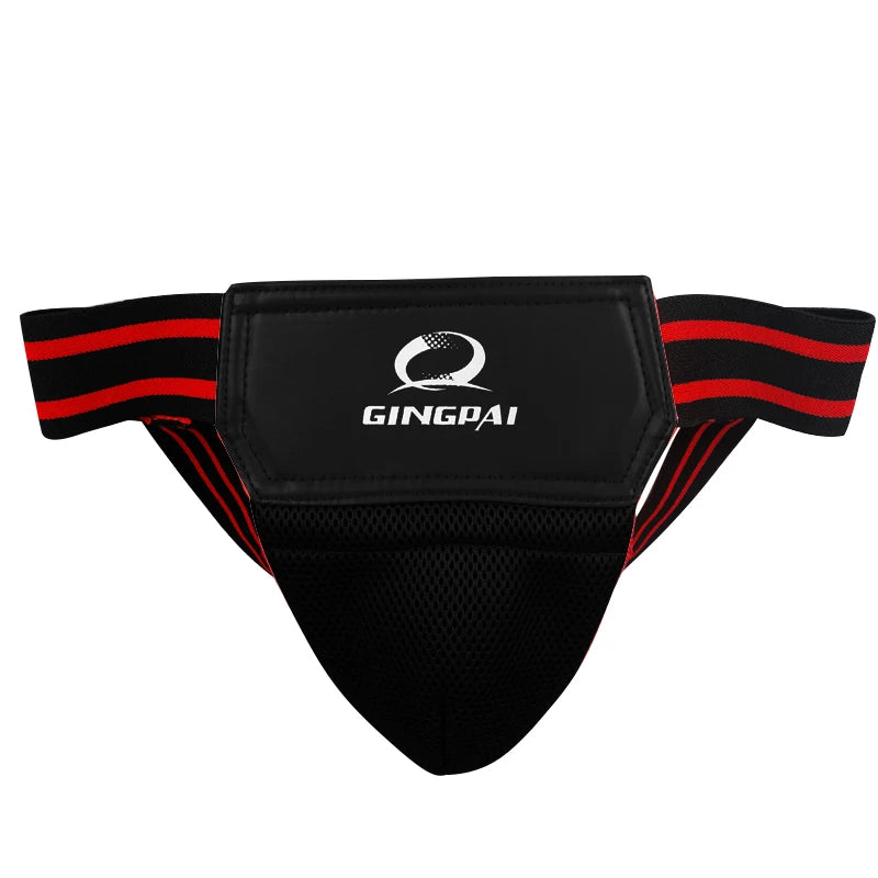 Red Black Adult Male MMA Jockstrap Boxing Sanda Groin Guards Taekwondo Training Crotch Protector Kick Boxing Protection Guard