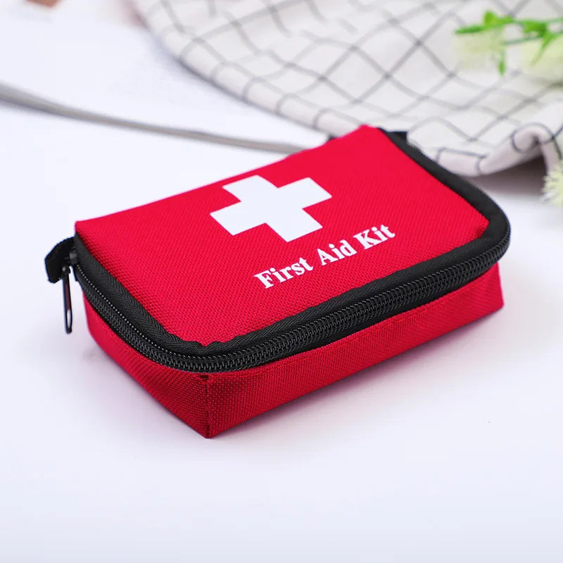 Mini First Aid Kit Red PVC Outdoors Camping Emergency Survival Empty Bag Bandage Drug Waterproof Storage Bag 14x11x5cm