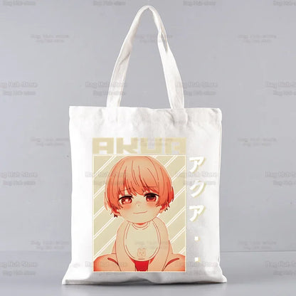 Oshi No Ko Anime Ai Hoshino Ai Ruby Akane Shopping Bag Grocery Handbag Bolsas De Tela Tote Bolsa Shopping Jute Tote Bag Custom