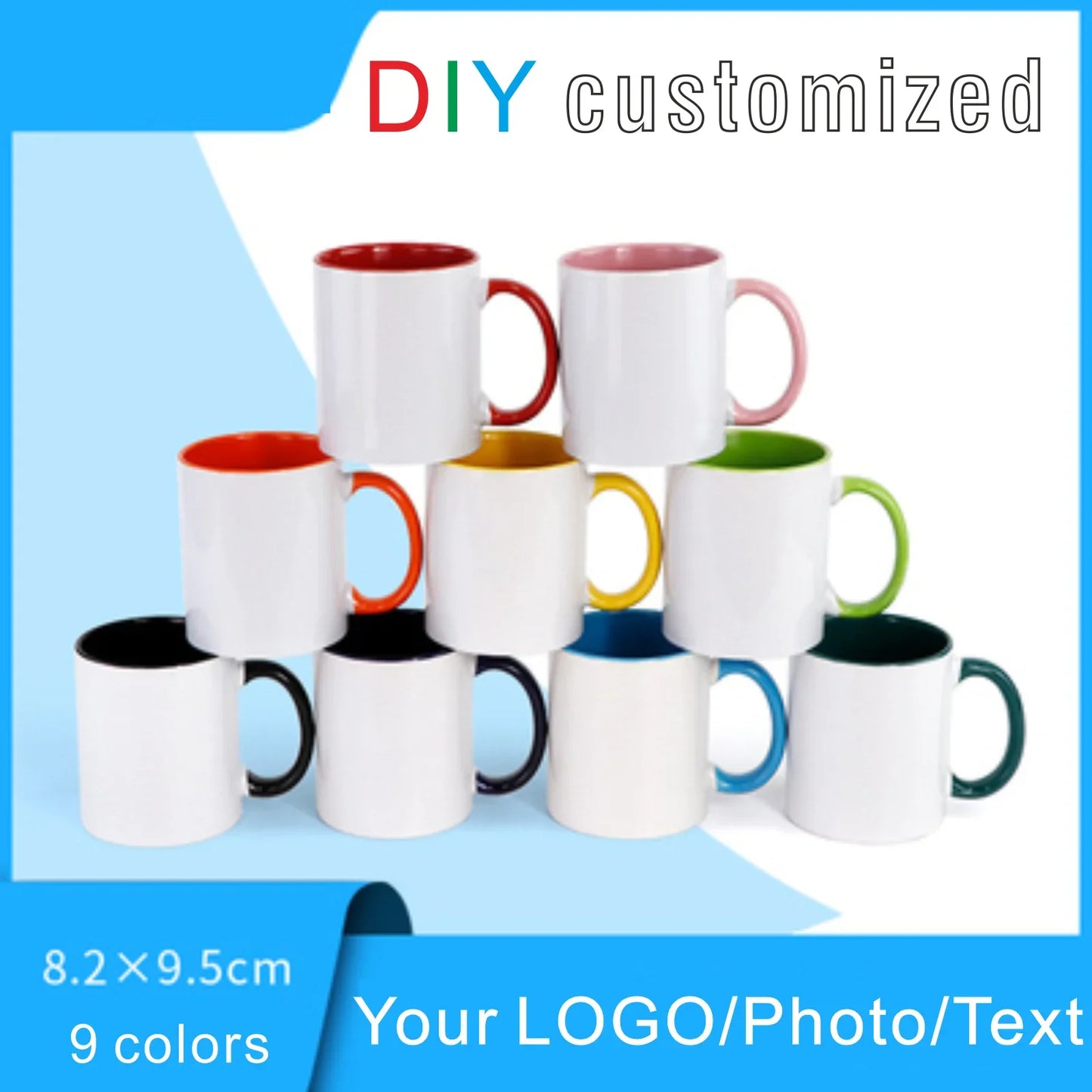 DIY Customized mugs 350ML 12oz Ceramic Mug Print Picture Photo LOGO Text Coffee Milk Cup Souvenir Tea Cups Dropshipping