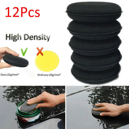 Car Foam Sponge 12Pcs Foam Sponge Wax Applicator Cleaning Detailing Pads Car Waxing Polish Car Home Care Cleaning black 10cm