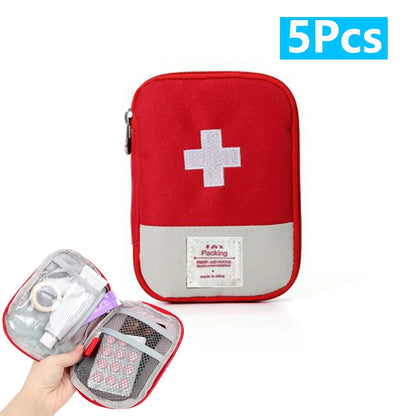 1/2/10Pcs Mini Portable Medicine Bag First Aid Kit Outdoor Medical Emergency Kits Pouch Organizer Home Medicine Pill Storage Bag