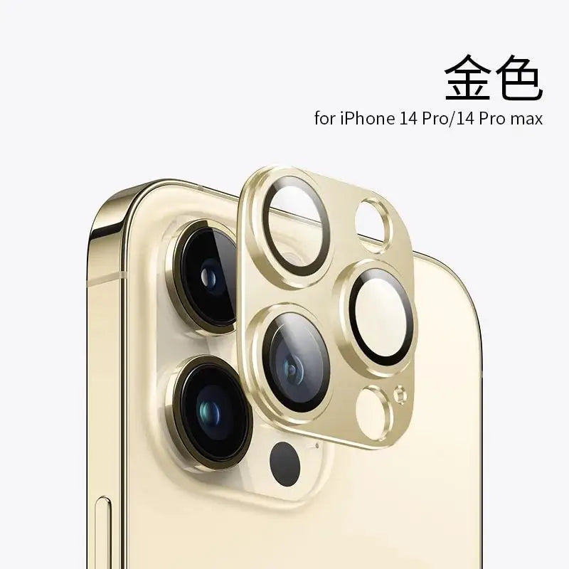 Luxury Titanium Metal Glass Camera Lens Screen Protector For IPhone 16 16pro 16plus 16promax 15 Plus 14 Pro Max Protection Cover