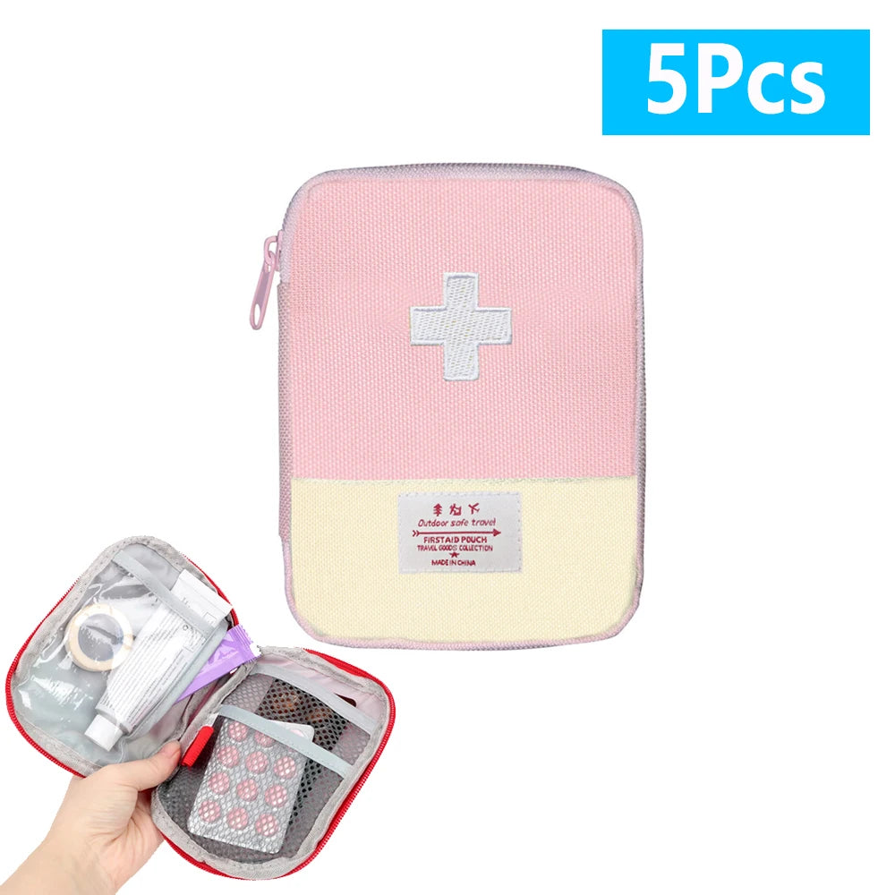 1/2/10Pcs Mini Portable Medicine Bag First Aid Kit Outdoor Medical Emergency Kits Pouch Organizer Home Medicine Pill Storage Bag