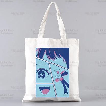 Oshi No Ko Anime Ai Hoshino Ai Ruby Akane Shopping Bag Grocery Handbag Bolsas De Tela Tote Bolsa Shopping Jute Tote Bag Custom