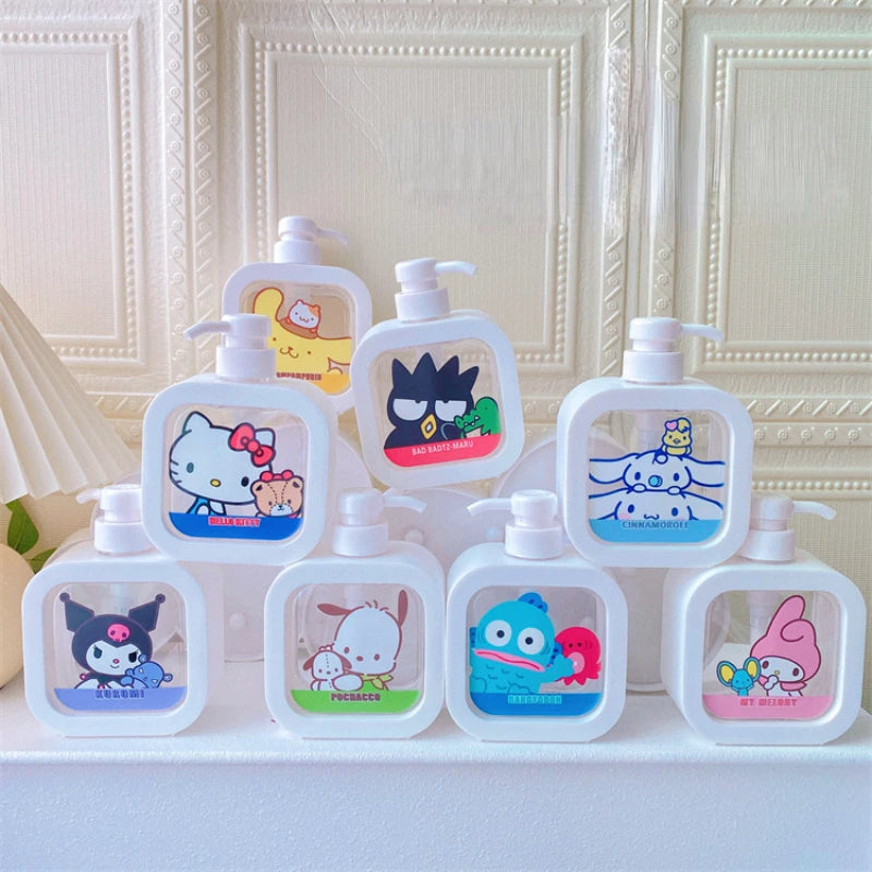 New Sanrio Hello Kitty Portable Bath Bottle Cartoon Travel Shampoo Shower Milk Sub-Bottle Lotion Dormitory Press Storage Bottle