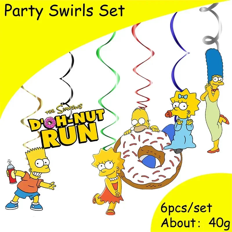 DisneyThe Simpsons Party Decorations Tableware Cup Plate Napkin Sticker Tablecloth Balloons Background Kids Baby Shower Supplies