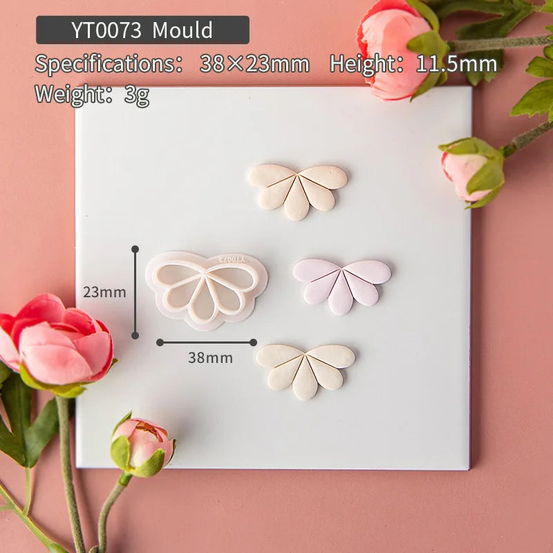 Minimalist Style Polymer Clay Earrings Mold DIY Soft Pottery Mold Bohemian Style Jewelry Pendant Clay Modeling Die Embosser Mold