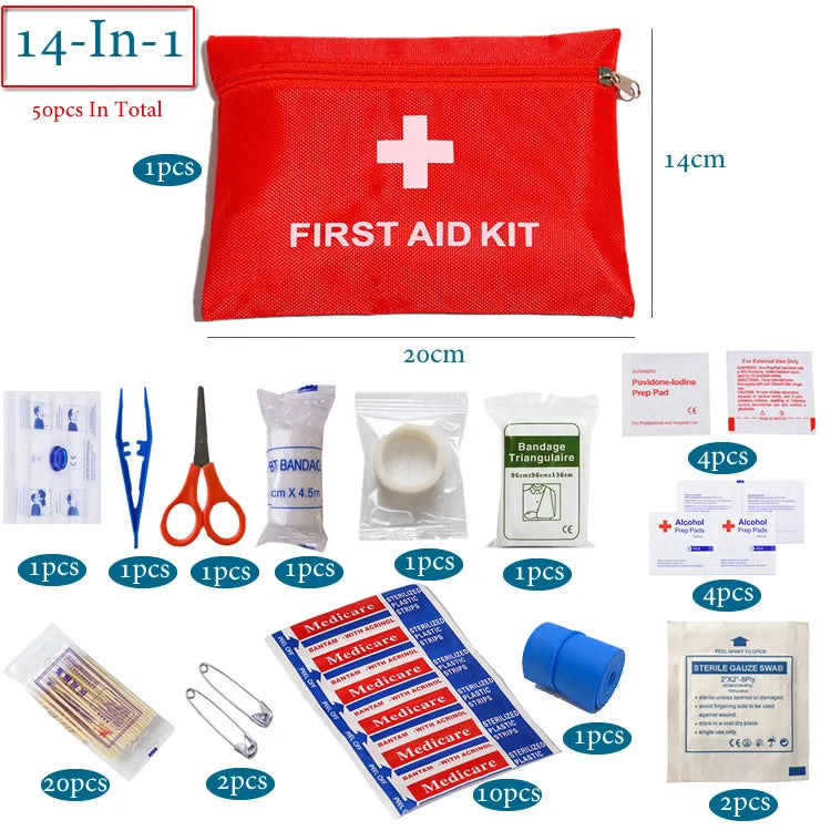 Outdoor Camp Travel Emergency Kit For Fishing Family Medical Treatment Portable Waterproof First Aid Bag Emergency Kits Case