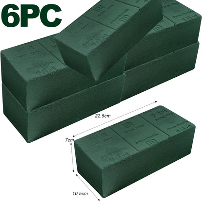 6/1Pcs Square Floral Foam Bricks Artificial Dry Wet Flower Mud Flower Arrangement Foam Blocks Green Sponge for Florist Supplies