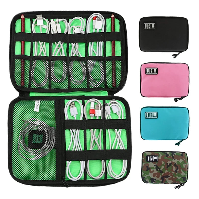 Gadget Cable Organizer Bag Travel Digital Electronic Accessories Storage Bag USB Charger Power Bank Holder Cable Case Kit Bag