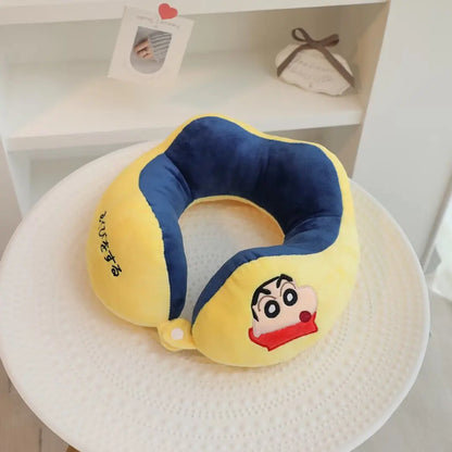 Anime Crayon Shin Chan U-shaped Pillow Cartoon Portable Travel Neck Pillow Cute Crayon Shin Chan Student Neck Pillow Gift