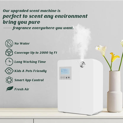 Waterless Fragrance Diffuser 300ml WIFI Control Flavoring Diffuser Timer Function Air Freshener Smell Distributor For Home Hotel