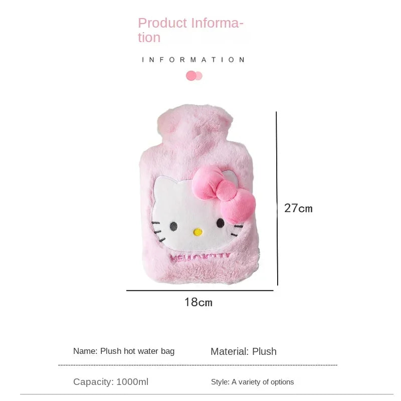 Hello Kitty Reusable Winter Warm Heat Hand Warmer PVC Stress Pain Relief Therapy Hot Water Bottle Bag with Knitted Soft Cozy New