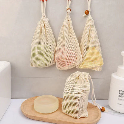 Soap Foaming Net Mesh Bags Bath Washing Tools Body Cleaning Bubble Helper Mesh Deep Cleaning Home Bathroom Exfoliating Supplies