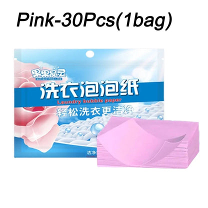 120/30PCS Laundry Tablets Laundry Soap Concentrated Detergent Sheet Underwear Clothes Cleaning Detergent Laundry Bubble Paper