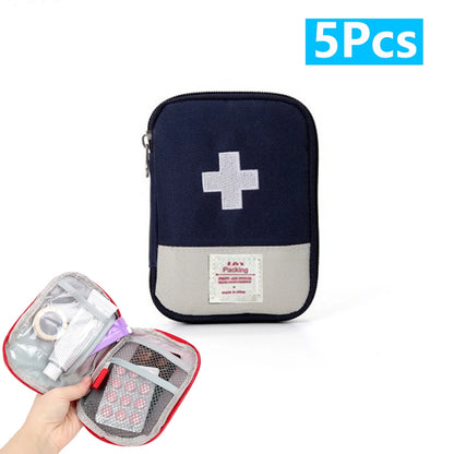 1/2/10Pcs Mini Portable Medicine Bag First Aid Kit Outdoor Medical Emergency Kits Pouch Organizer Home Medicine Pill Storage Bag