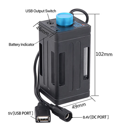 TrustFire-Battery Packs for LED Bike Lights Power Banks Case USB Charging, Mobile Phone Waterproof Battery Box 18650 DC 8.4V