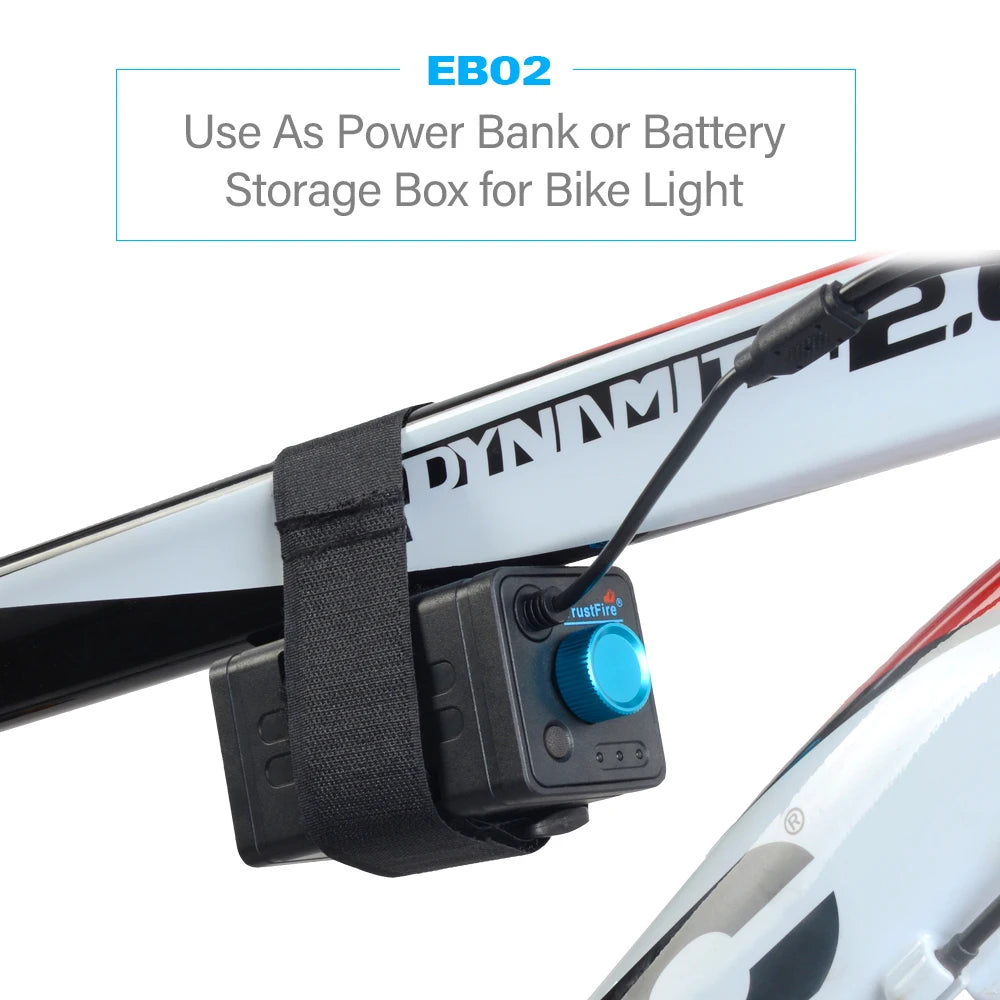 TrustFire-Battery Packs for LED Bike Lights Power Banks Case USB Charging, Mobile Phone Waterproof Battery Box 18650 DC 8.4V