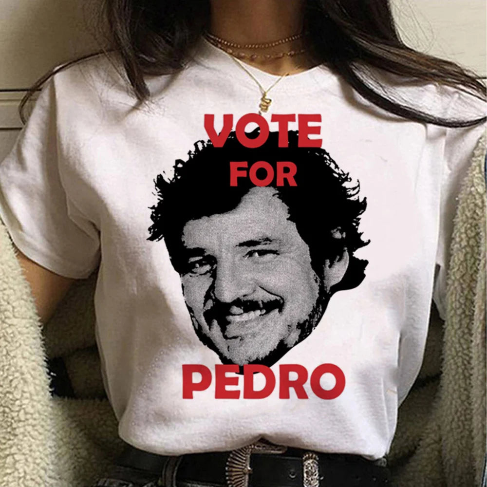 Pedro Pascal t shirt women streetwear anime summer Tee girl streetwear clothing