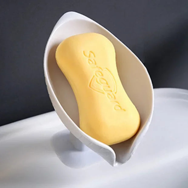 Soap Dish Leaf Soap Box Drain Soap Holder Bathroom Shower Soap Holder Dish Storage Plate Tray Bathroom Supplies Soap Container