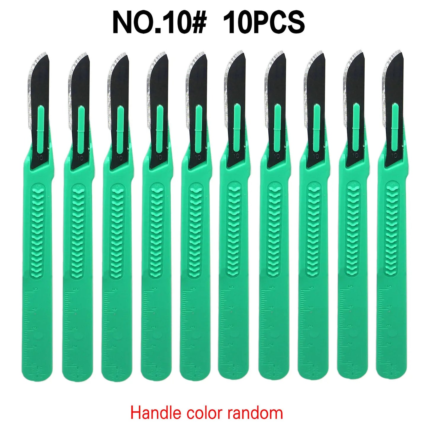 Aseptic Disposable 10# Round Head 10 Scalpels, 11 Point Scalpels For Surgical Skin, Laboratory Anatomy, Carving And Craft Hobby