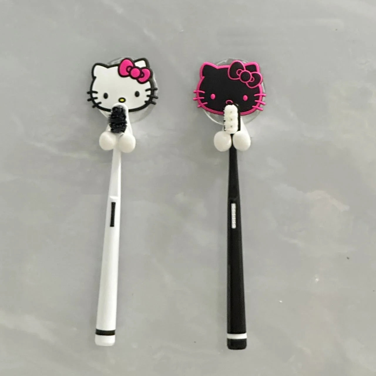 Cartoon Hello Kitty Toothbrush Holder Anime Sanrio Children Multipurpose Wall Mounted Shelf Family Kitchen Bathroom Supplies