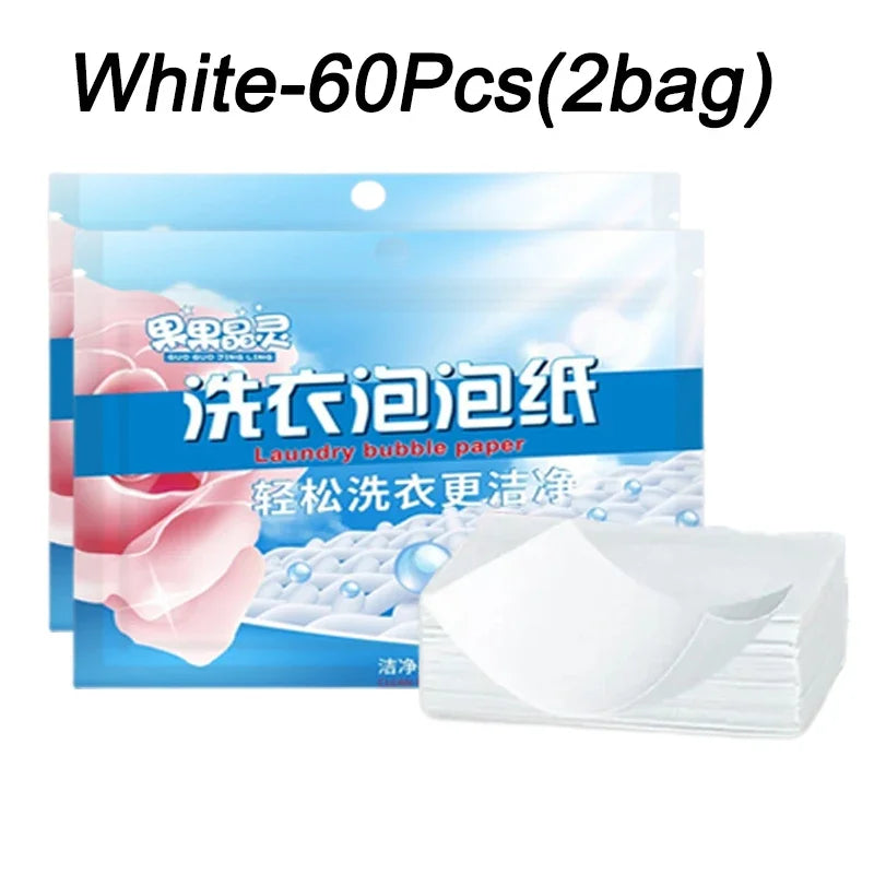 120/30PCS Laundry Tablets Laundry Soap Concentrated Detergent Sheet Underwear Clothes Cleaning Detergent Laundry Bubble Paper