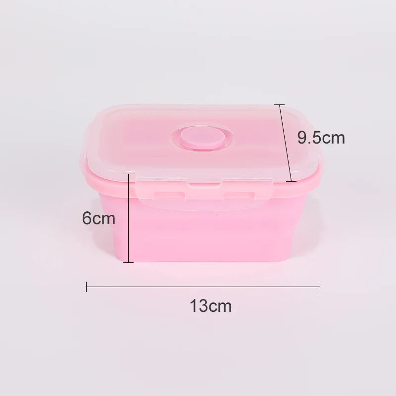 Silicone Food Storage Containers with Lids Collapsible Silicone Lunch Box Bento Boxes Meal Prep Container for Kitchen BPA Free