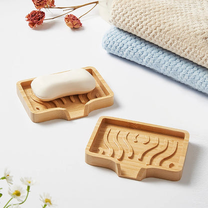 Natural Nanmu Drain Soap Holder Bathroom Soap Wooden Tray for Mold Prevention Bathroom Bathtub Soap dish Rack