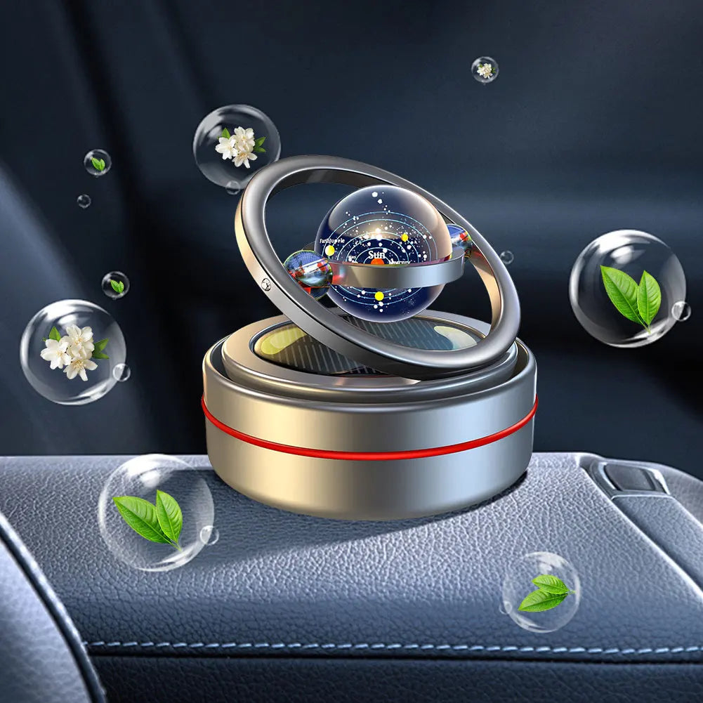 Home Solar Air Freshener Rotating Indoor Incense Burner Diffuser Flavoring Essential Oil Fragrance Box for Car Interior Decor