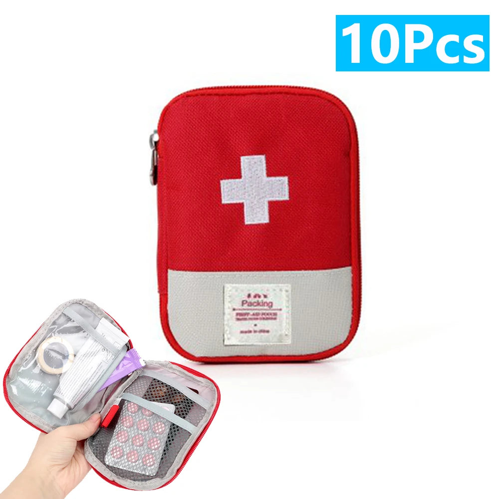 1/2/10Pcs Mini Portable Medicine Bag First Aid Kit Outdoor Medical Emergency Kits Pouch Organizer Home Medicine Pill Storage Bag