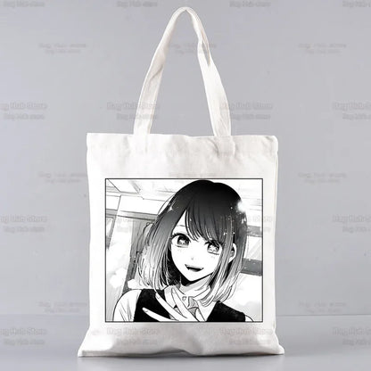 Oshi No Ko Anime Ai Hoshino Ai Ruby Akane Shopping Bag Grocery Handbag Bolsas De Tela Tote Bolsa Shopping Jute Tote Bag Custom