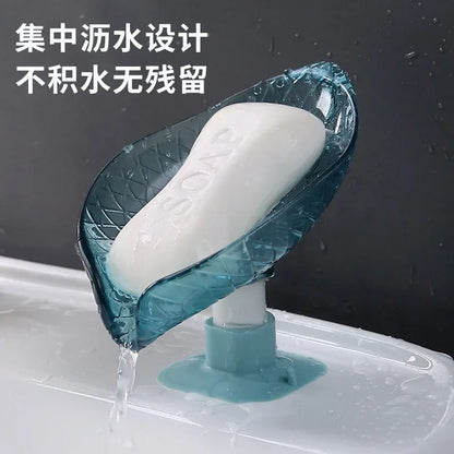 Soap Dish Leaf Soap Box Drain Soap Holder Bathroom Shower Soap Holder Dish Storage Plate Tray Bathroom Supplies Soap Container