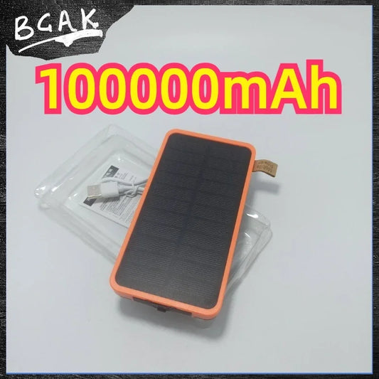 Universal BCAK 200000mah Cross Border Hot Selling Solar Power Banks Wholesale Large Capacity  Waterproof Mobile Power Supply Out