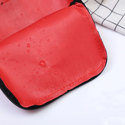 Mini First Aid Kit Red PVC Outdoors Camping Emergency Survival Empty Bag Bandage Drug Waterproof Storage Bag 14x11x5cm