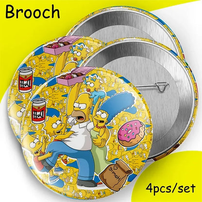 DisneyThe Simpsons Party Decorations Tableware Cup Plate Napkin Sticker Tablecloth Balloons Background Kids Baby Shower Supplies