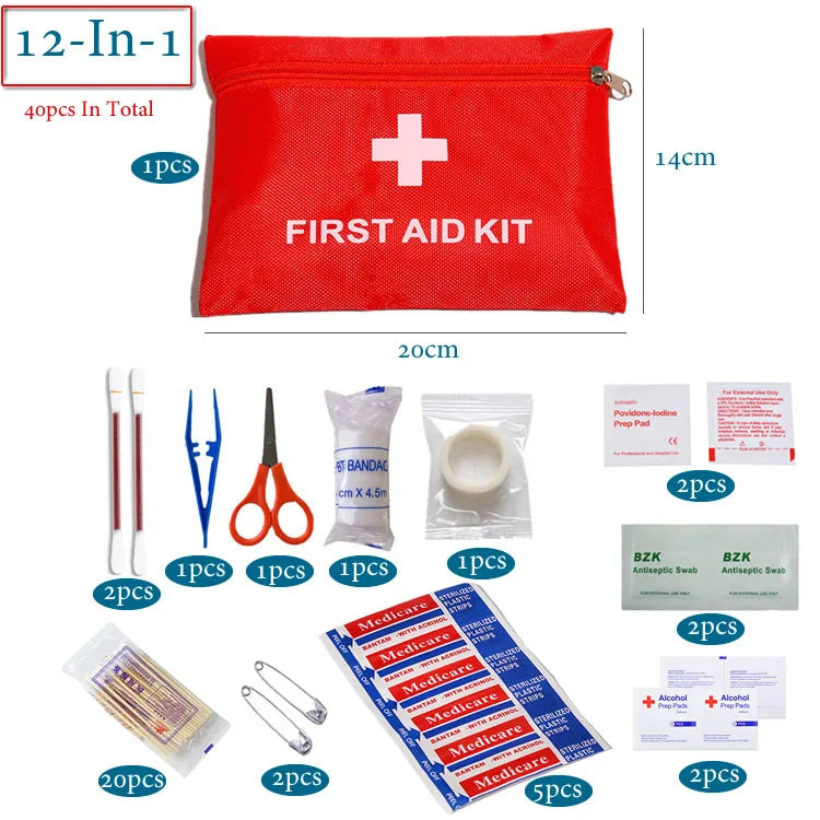 Outdoor Camp Travel Emergency Kit For Fishing Family Medical Treatment Portable Waterproof First Aid Bag Emergency Kits Case