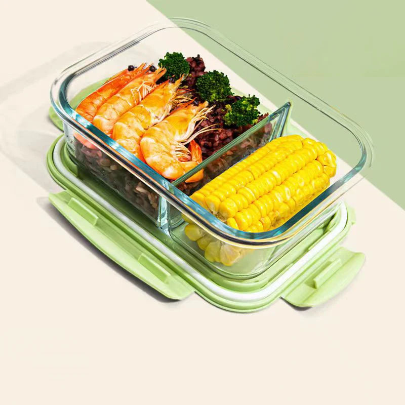 New style Lunch Box Glass 1050ml Microwave Bento Box Food Storage Box school food containers compartment