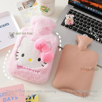 Hello Kitty Reusable Winter Warm Heat Hand Warmer PVC Stress Pain Relief Therapy Hot Water Bottle Bag with Knitted Soft Cozy New