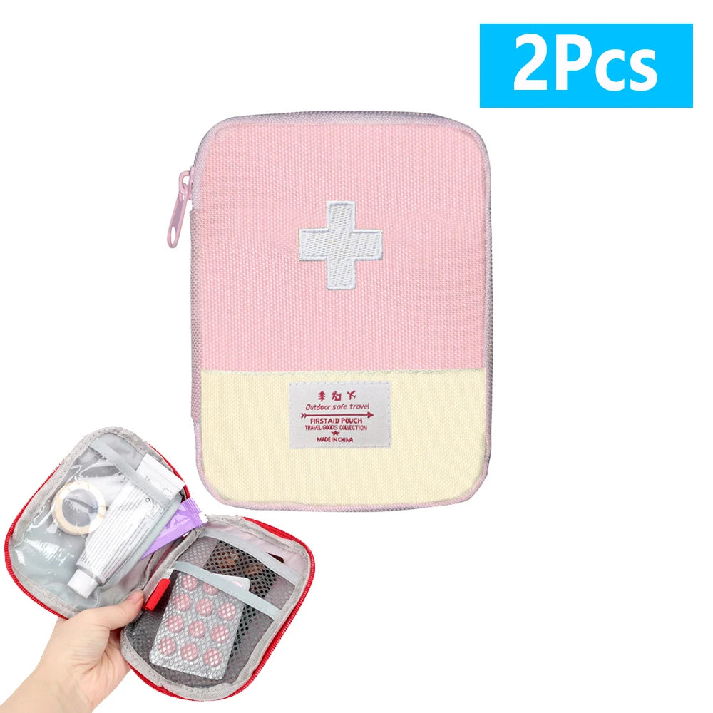 1/2/10Pcs Mini Portable Medicine Bag First Aid Kit Outdoor Medical Emergency Kits Pouch Organizer Home Medicine Pill Storage Bag