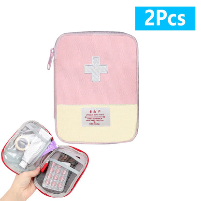 1/2/10Pcs Mini Portable Medicine Bag First Aid Kit Outdoor Medical Emergency Kits Pouch Organizer Home Medicine Pill Storage Bag