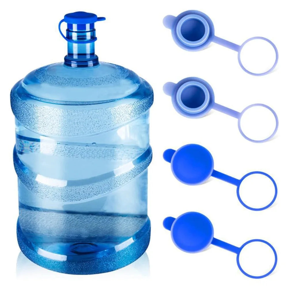 Water Jugs Cap Non-Spill Bottle Caps with Inner Plug Durable Thick Reusable Silicone Water Bottle Cover Drinking Bucket